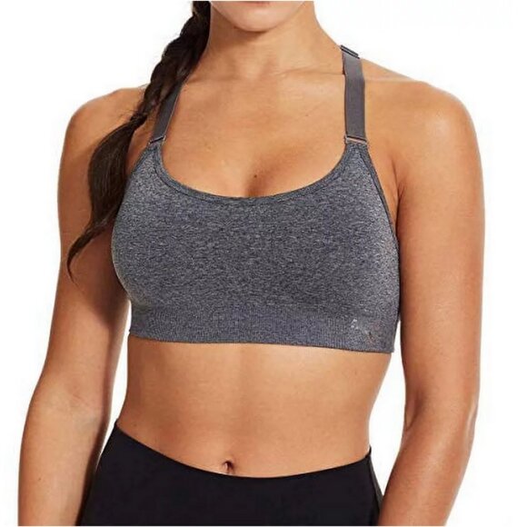 Puma Other - Puma Racerback Medium Impact Seamless Stretch Sports Bra Gray Size XL
